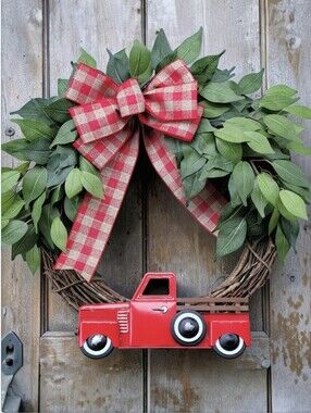 All season farm truck wreath